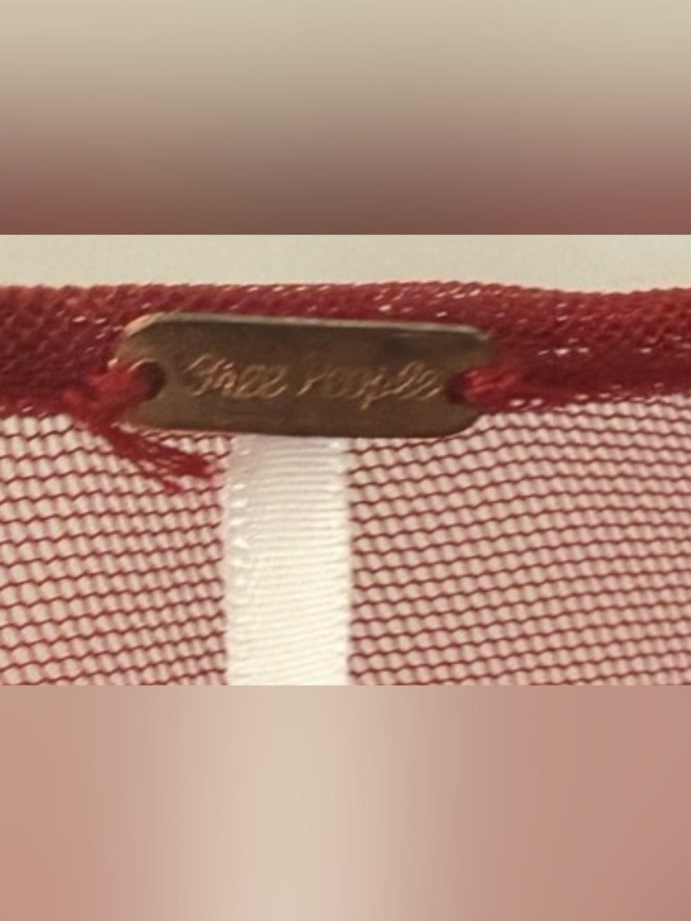 Free People Burgundy Red Embroidered Mesh Sleeve Mini Dress - Picture 6 of 13